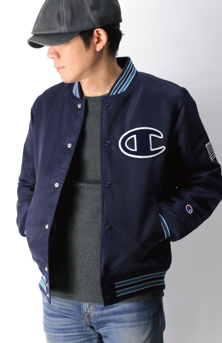Champion (チャンピオン) ビッグロゴ ベースボール ジャケット