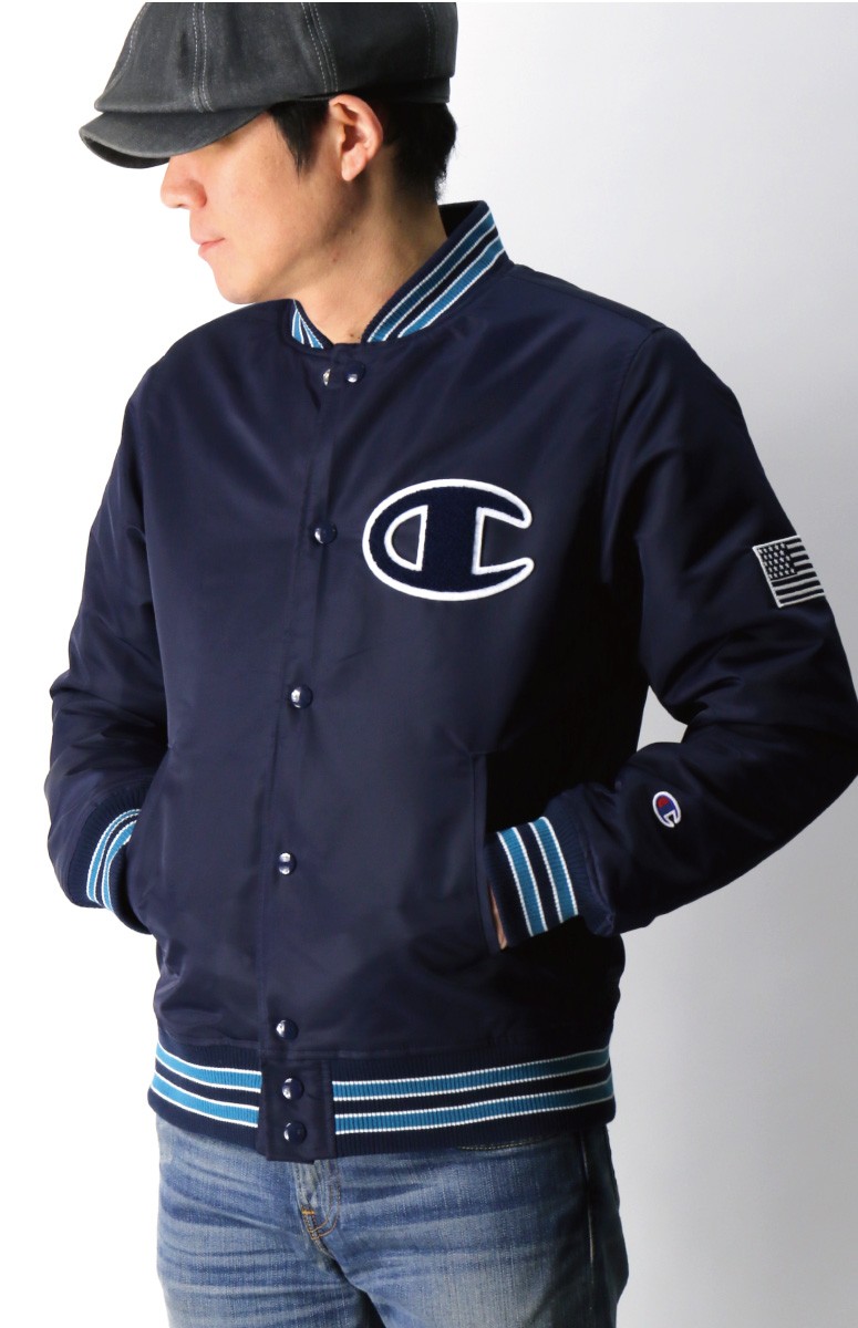 チャンピオン) Champion ビッグロゴ ベースボール ジャケット