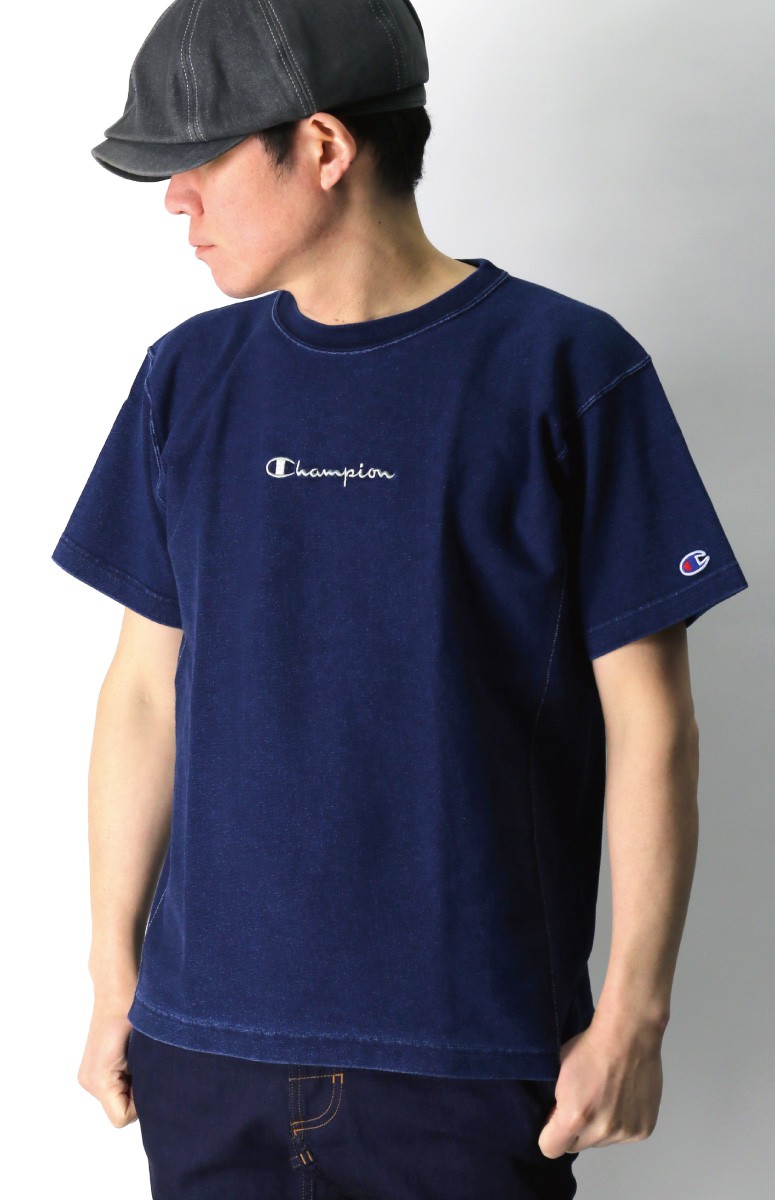Champion (チャンピオン) リバースウィーブ インディゴ Tシャツ