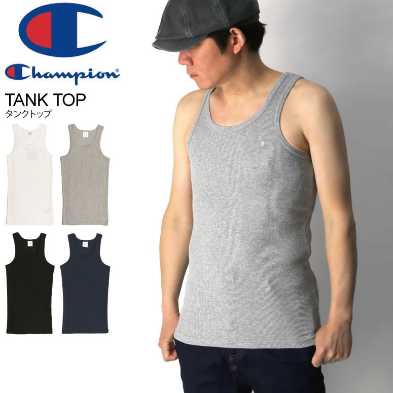 チャンピオン) Champion タンクトップ ノースリーブ テレコ素材 メンズ 
