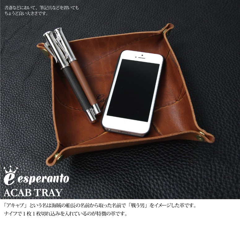 Esperanto（エスペラント） アキャブ トレイ Mサイズ 小物入れ レザー