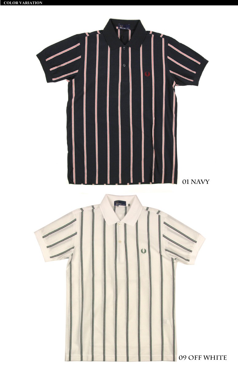 FRED PERRY 黒 ストライプ ジャージ FRED PERRY (フレッドペリー) ストライプ ジャージ ポロシャツ