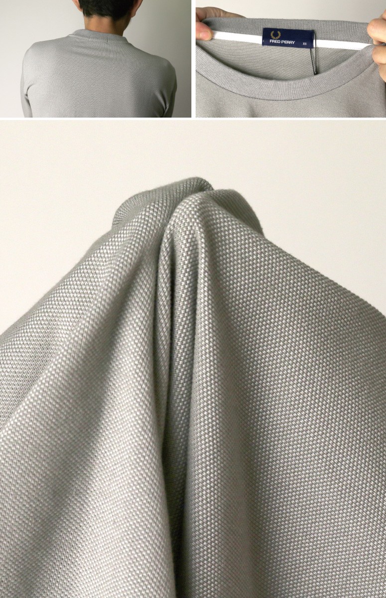 FRED PERRY（フレッドペリー） ピケ ロングスリーブ Tシャツ 鹿の子