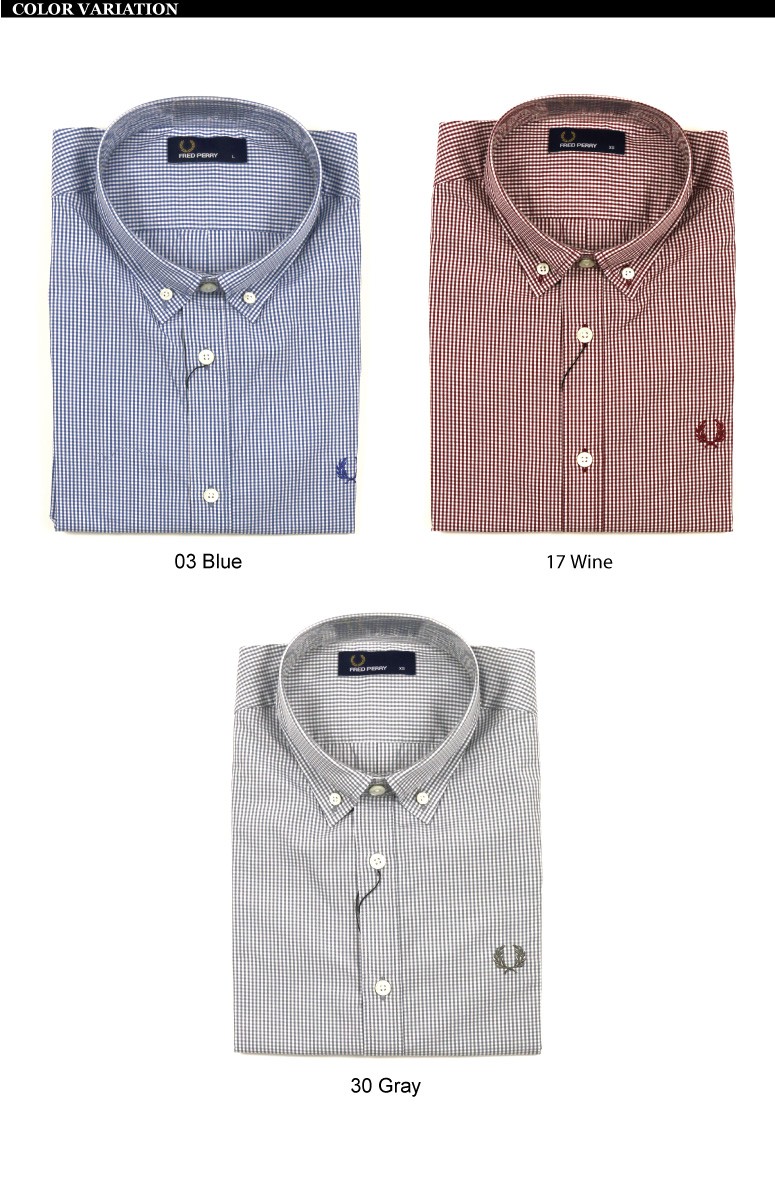 FRED PERRY (フレッドペリー) ギンガム ショートスリーブ シャツ