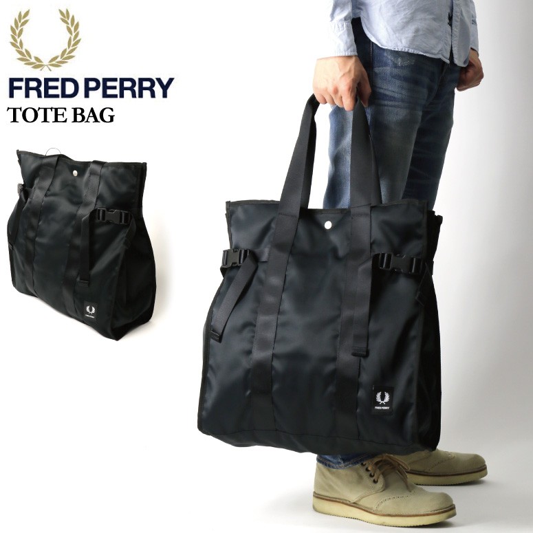 【希少】フレッドペリートートバッグブラック FRED PERRY (フレッドペリー) トートバッグ ショルダーバッグ