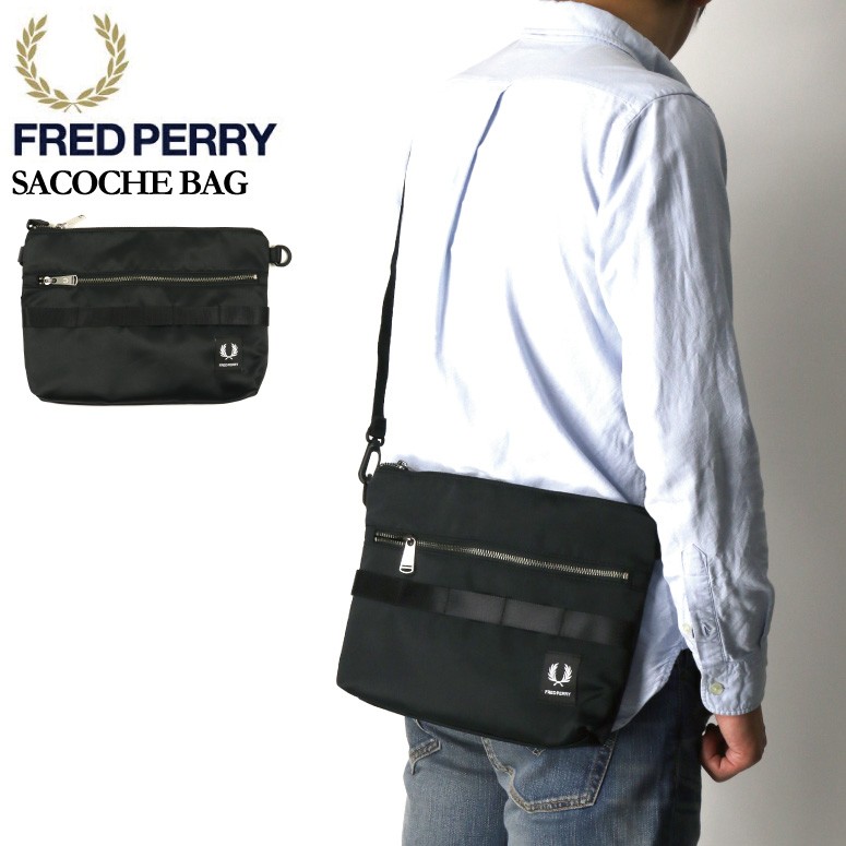 フレッドペリー FRED PERRY バーニッシュドレザー サコッシュ