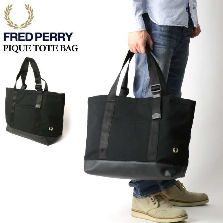 (フレッドペリー) FRED PERRY ピケ トートバッグ 鹿の子素材