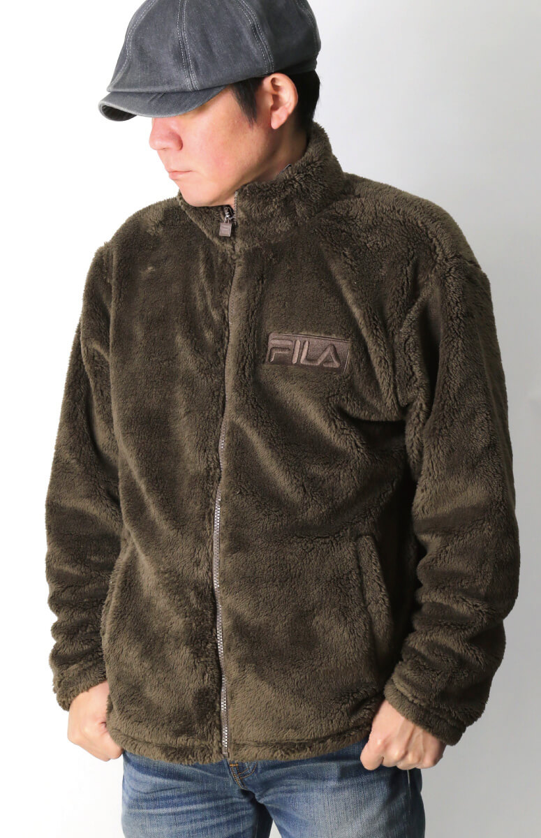 フィラ　ボア　ジャケット FILA (フィラ) ボア スタンド ジャケット ボアジャケット メンズ