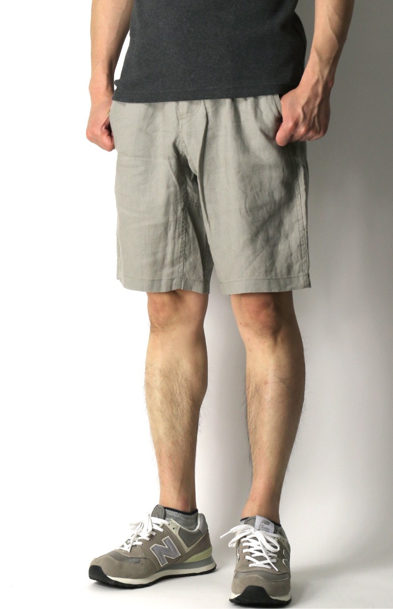 19.70 セブンティー　ショートパンツ　グレー　リネン  麻　レディース 19.70 セブンティーショートパンツグレーリネン 麻レディース