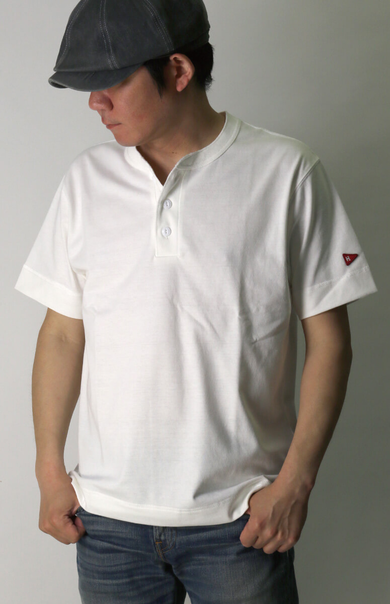 ●DRAW FIT● リブド ヘンリー ネック 半袖 Tシャツ 35004e9520be8e44f8343de76140ef