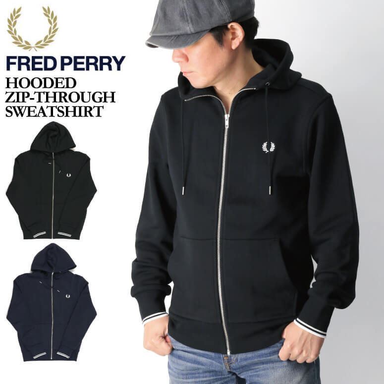 (フレッドペリー) FRED PERRY フード スルー ジップ パーカー