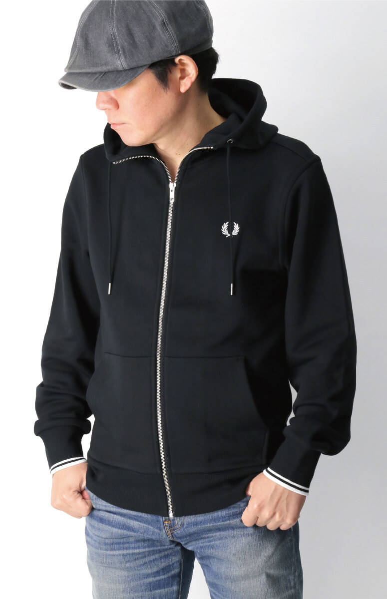 フレッドペリー) FRED PERRY フード スルー ジップ パーカー