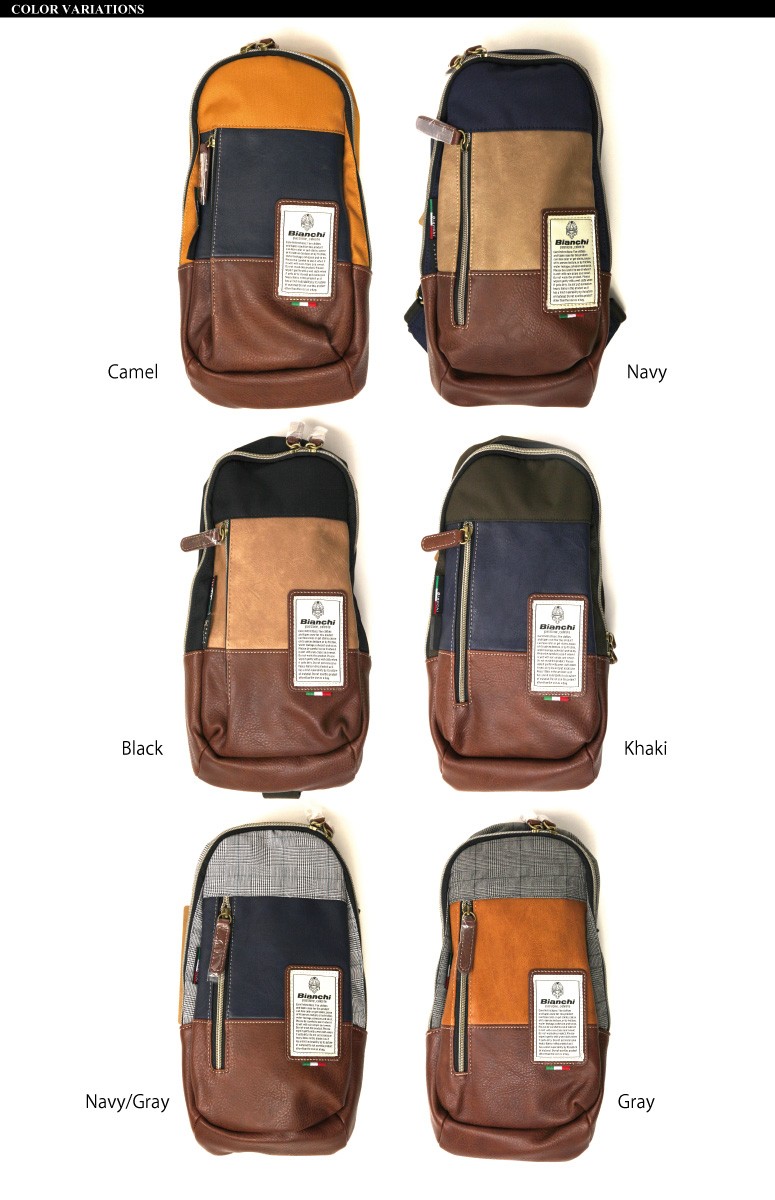 未使用・新品　ビアンキ　3WAY　大型ボディバッグ　黒　 定価12,000円 Bianchi(ビアンキ)】別注ボディバッグ｜メンズビギの通販｜&mall