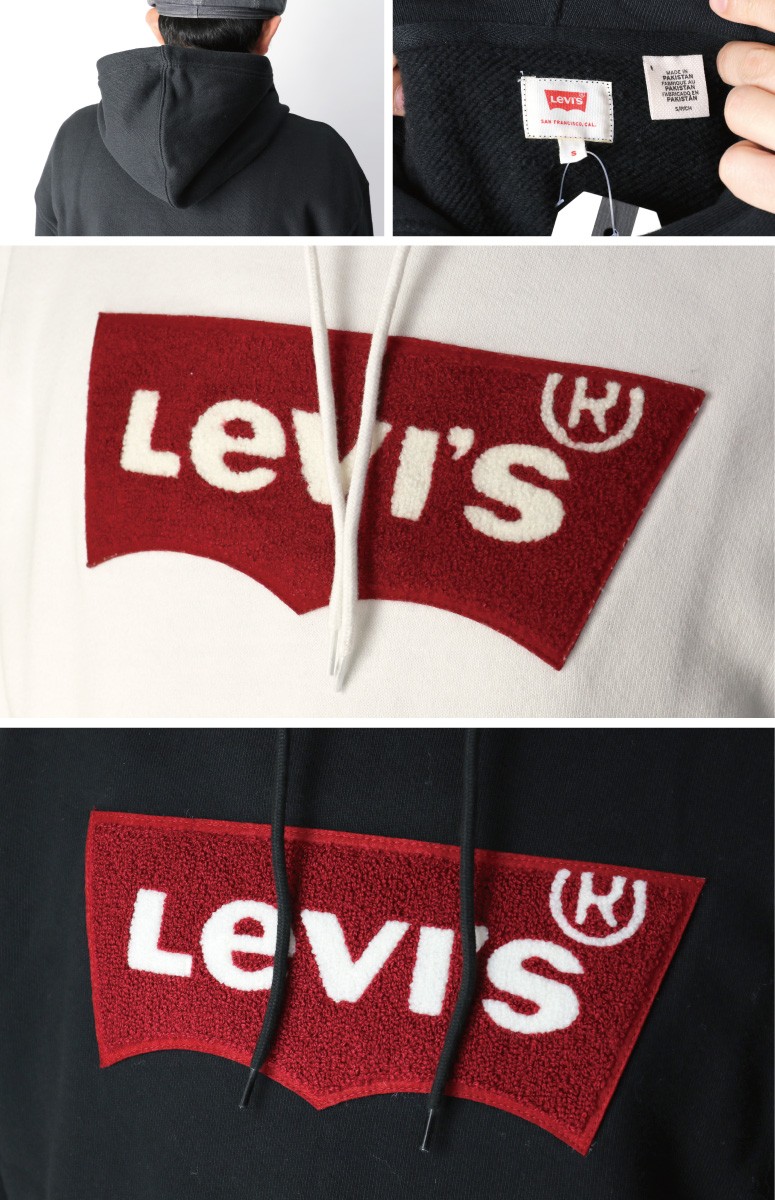 (リーバイス) Levi's バットウイング（サガラワッペン） オーバーサイズ 裏毛 スウェット パーカー プルオーバー パーカー メンズ レディース