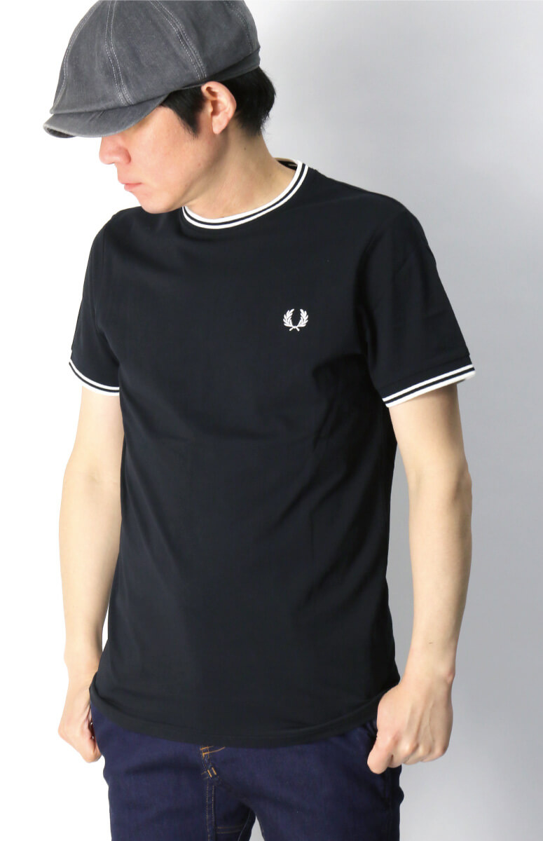 フレッドペリー) FRED PERRY ツインティップド Tシャツ ワンポイント 