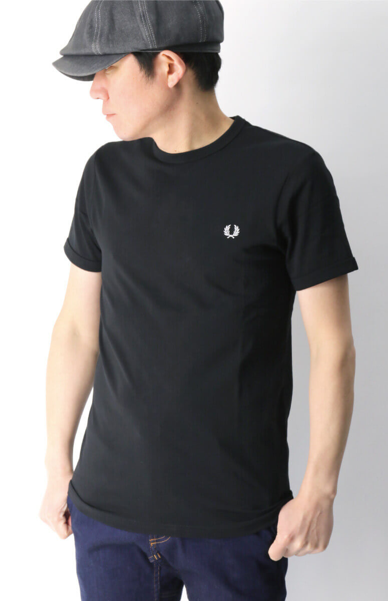 【人気デザイン】フレッドペリー ポロシャツ リンガーネック ベージュ 緑 美品L FRED PERRY フレッドペリー リンガー Tシャツ M3519 メンズ