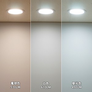 LED ダウンライト 穴径100mm用 7W 電球色-白色-昼光色 3色切替 560-700lm Ra85 AC100V 50/60Hz 1個単品