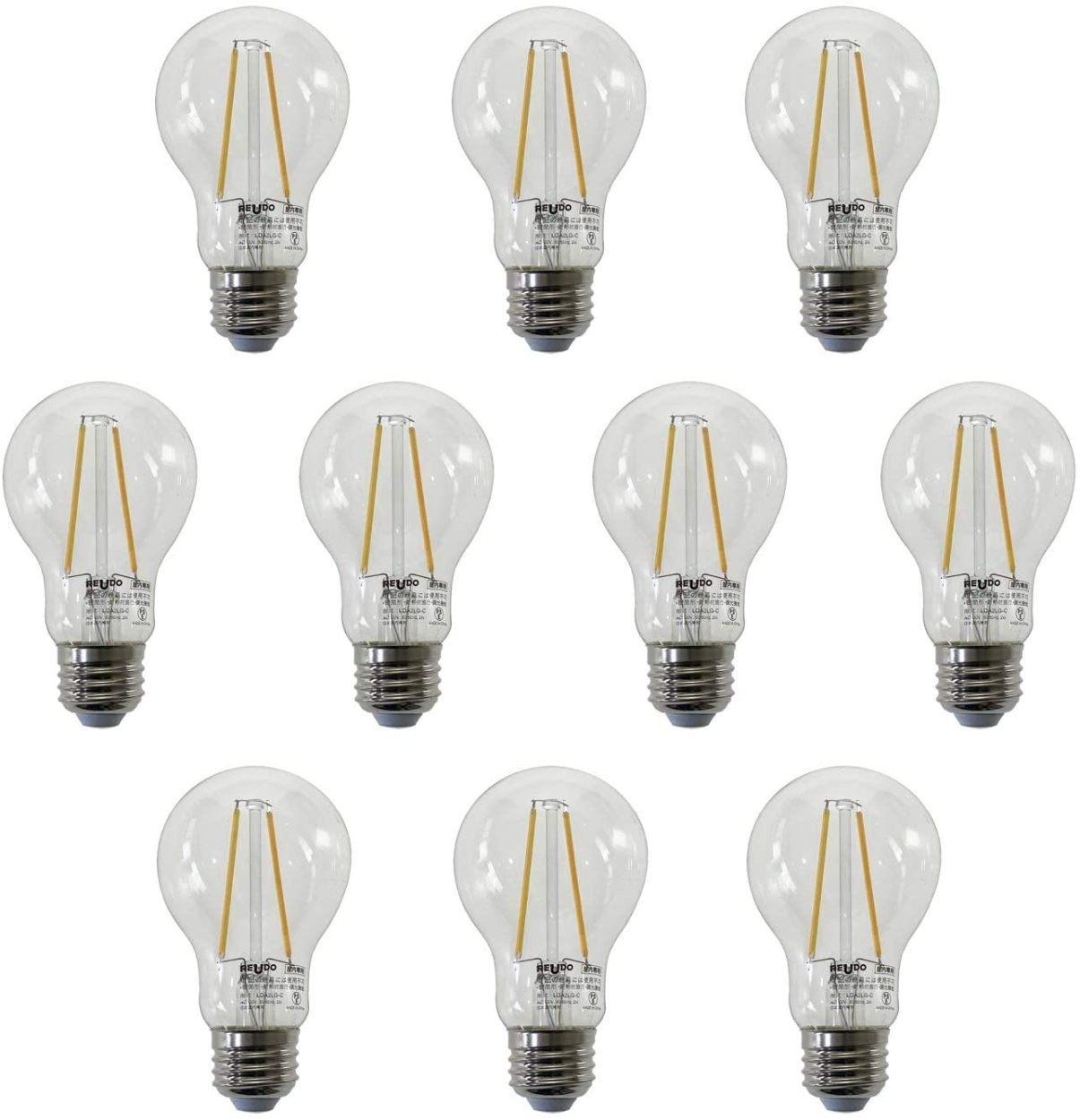 【10個パック】LEDフィラメント電球 全光束230lm 消費電力2W 