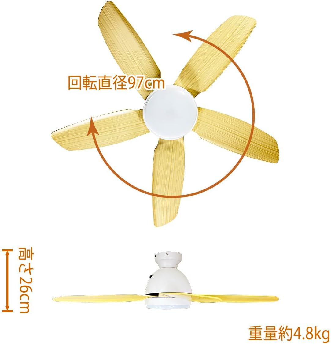 リュウド（REUDO） 高品位シーリングファンライト DCモーター LED内蔵