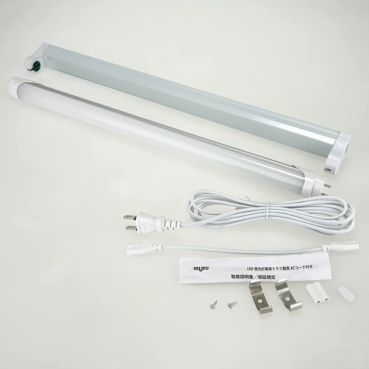 LED蛍光灯専用トラフ器具15形 + LED蛍光灯セット ACコンセントに差込む