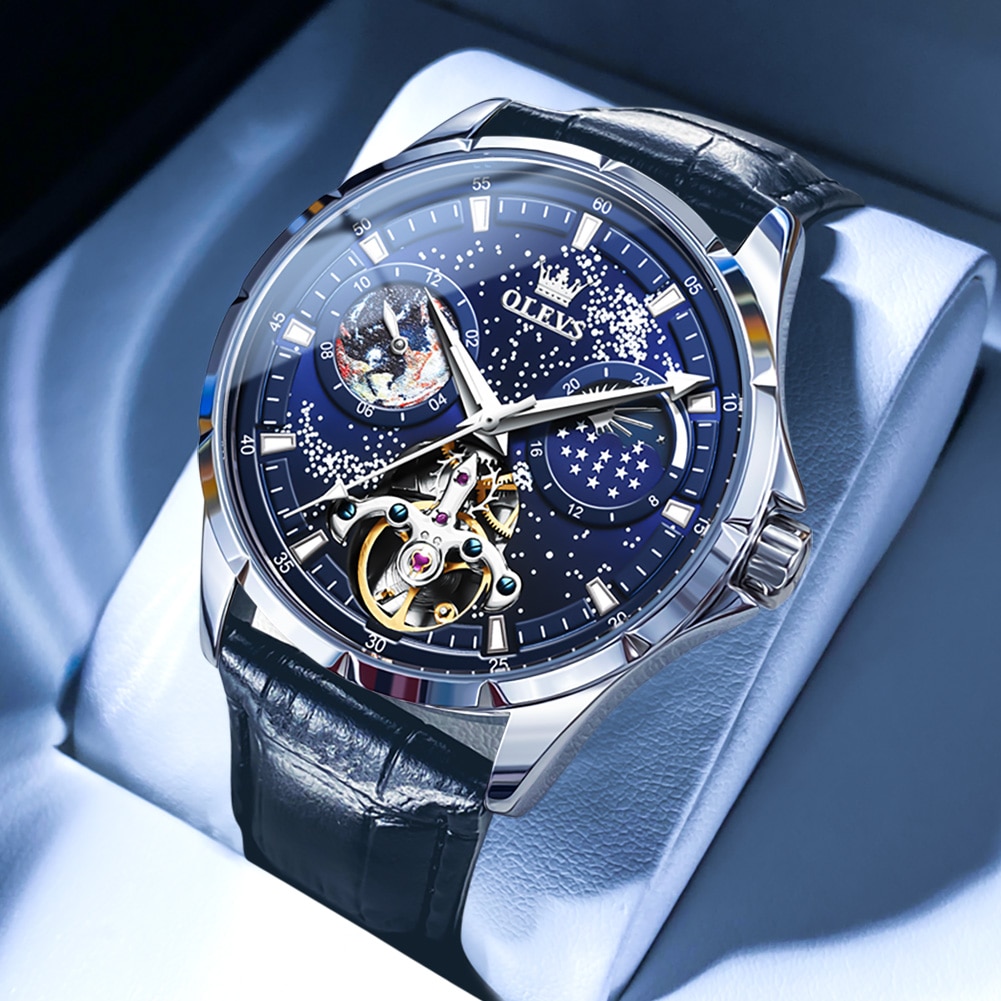 自動巻き スケルトン 発光 防水 ステンレス 機械式 メンズ 腕時計