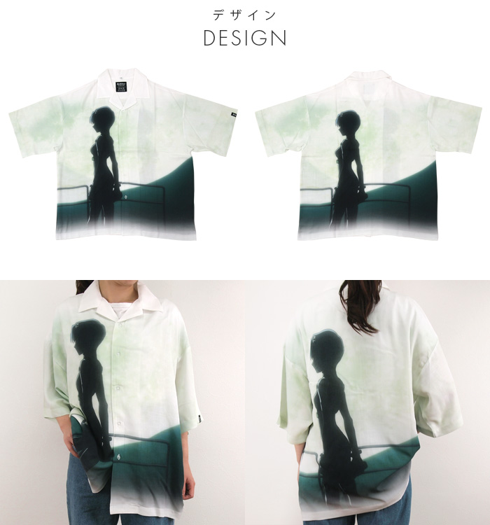 EVANGELION:95 ブラックアロハシャツ Lサイズ EVANGELION：95 エヴァンゲリオン アロハシャツ メンズ レディース