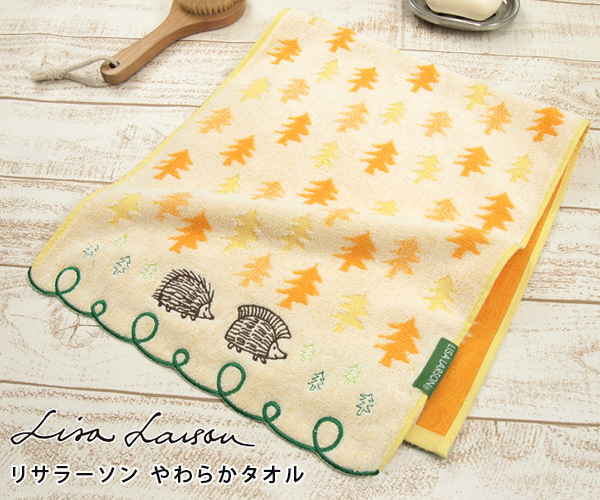 Lisa Larson（リサラーソン） フェイスタオル 「くるくる散歩」 34