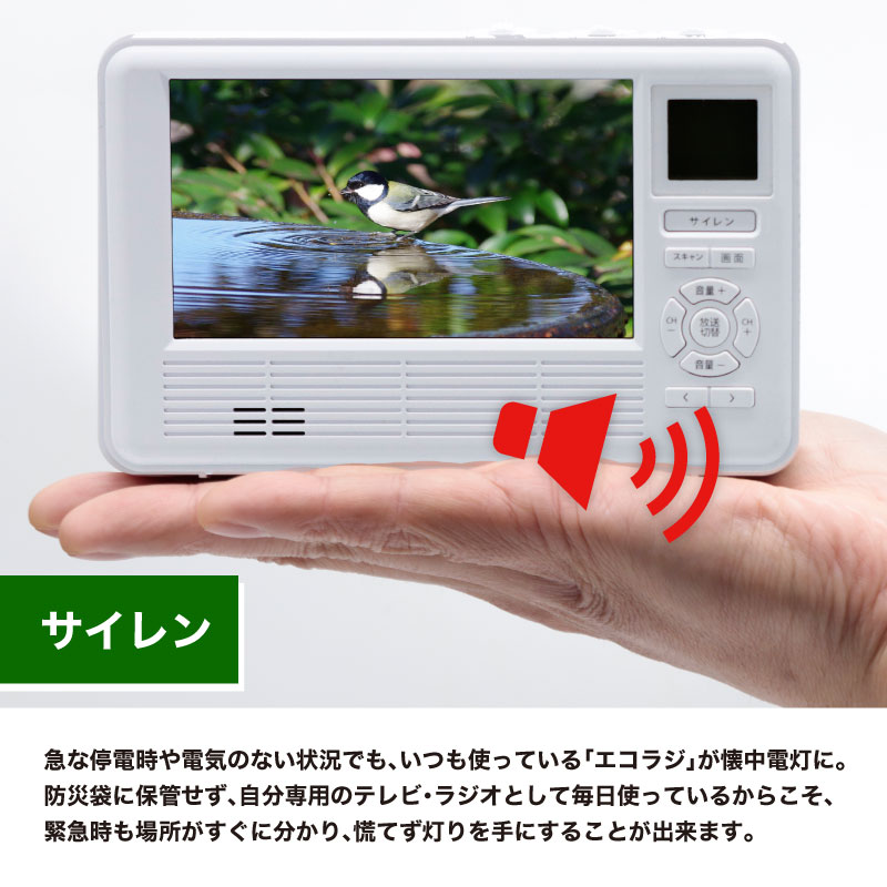 エコラジネオ ラジオ 防災 FM AM ワンセグ テレビ ポータブル防災セット ラジオ付き防災テレビ 送料無料 防災用品 ワンセグTV ポータブル