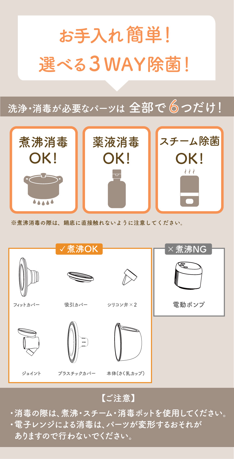 煮沸消毒OK
