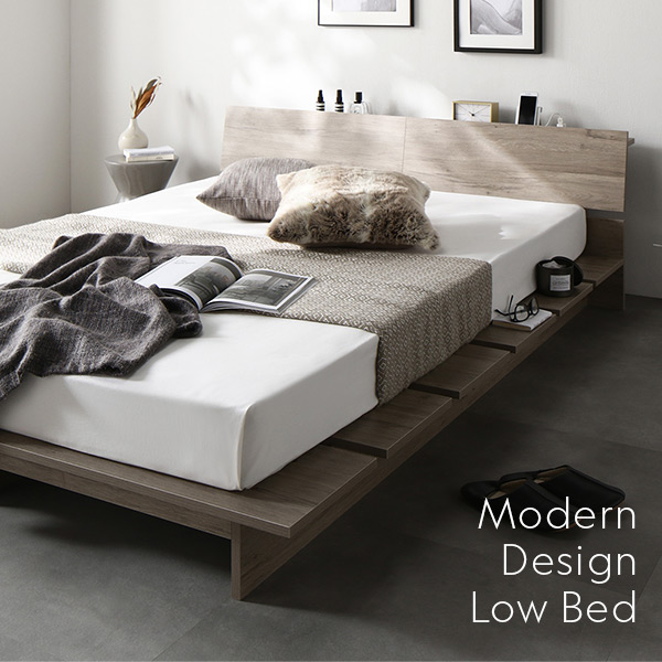 ローベッド 棚付 ステージタイプ シングル 幅120cm 2層ポケットコイル