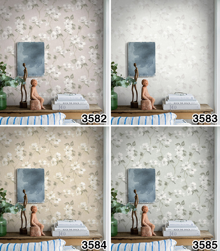 壁紙 輸入壁紙 BORASTAPETER Cottage Garden 53cmx10m 全4色 はがせる壁紙 貼ってはがせる壁紙 フリース壁紙 賃貸 スウェーデン製