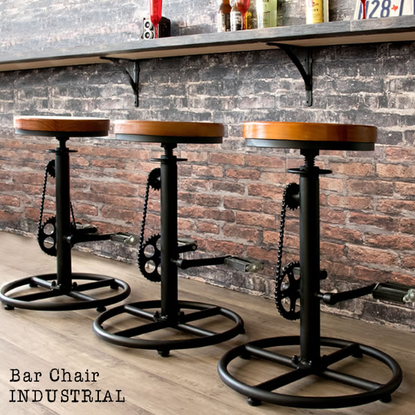 カウンターチェア バーチェア INDUSTRIAL インダストリアル 座面高さ63〜73cm KNC-A819 counter chair bar chair｜rewall