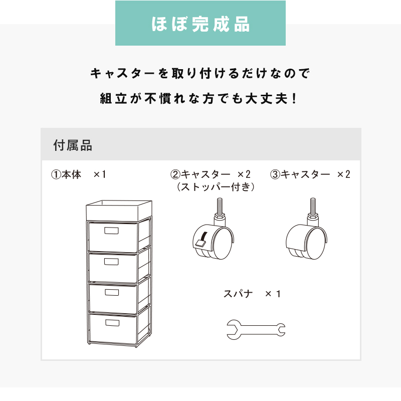 ランドリー ラック スリム キャスター付き ラタン調 バスケット 防水 4段 30cm 収納 おしゃれ ブラウン グレー ホワイト｜rewall｜07