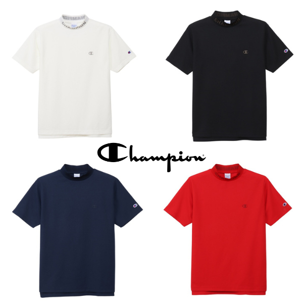 Champion 速乾 ショートスリーブモックネックシャツ、ショートパンツセット Champion（チャンピオン） ゴルフ モックネック シャツ ショート