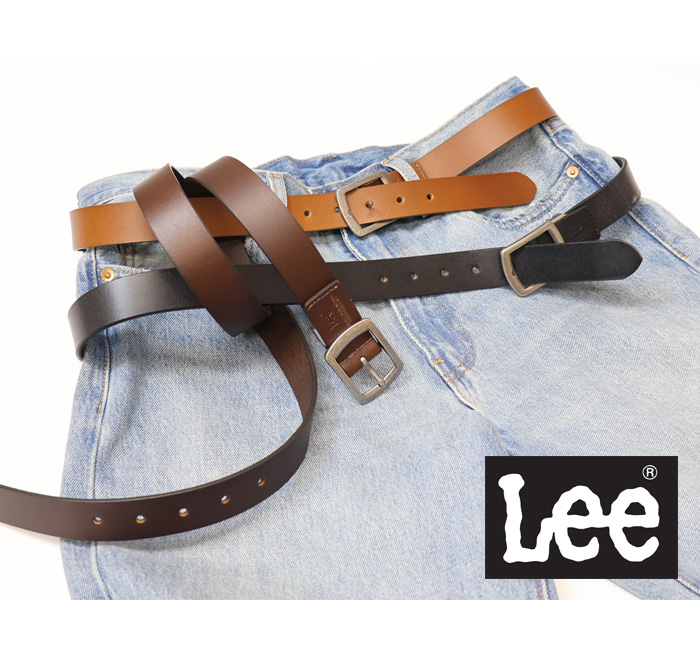 Lee（リー） ナロー レザーベルト 牛革 本革 メンズ カット可 0120598