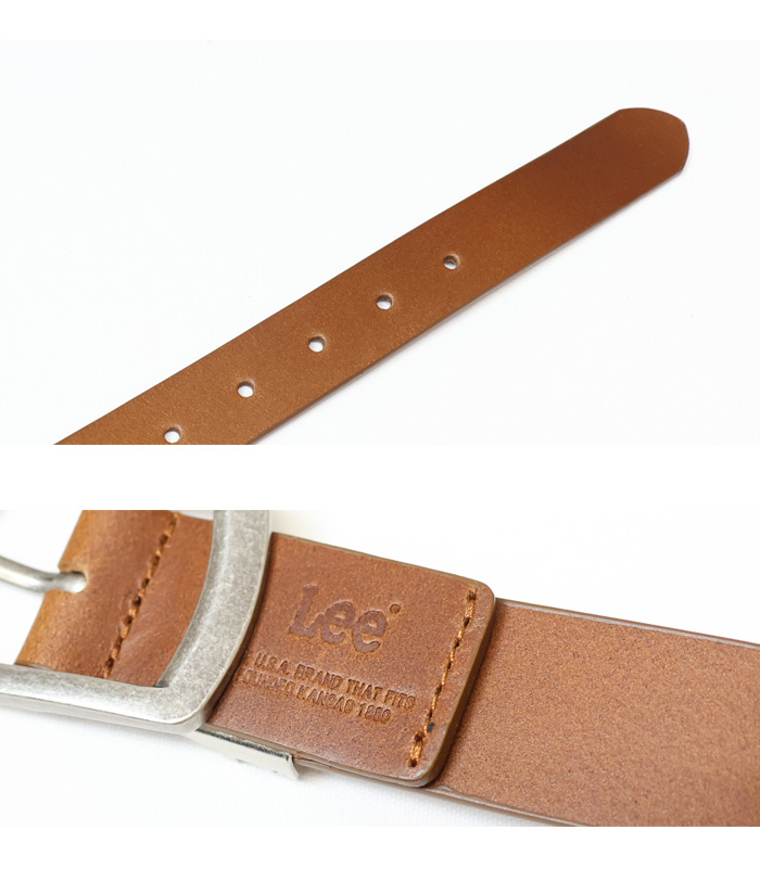 (鬼太郎　プロフ見てください！)Lee ヴィンテージ レザーベルト Lee（リー） ナロー レザーベルト 牛革 本革 メンズ カット可 0120598