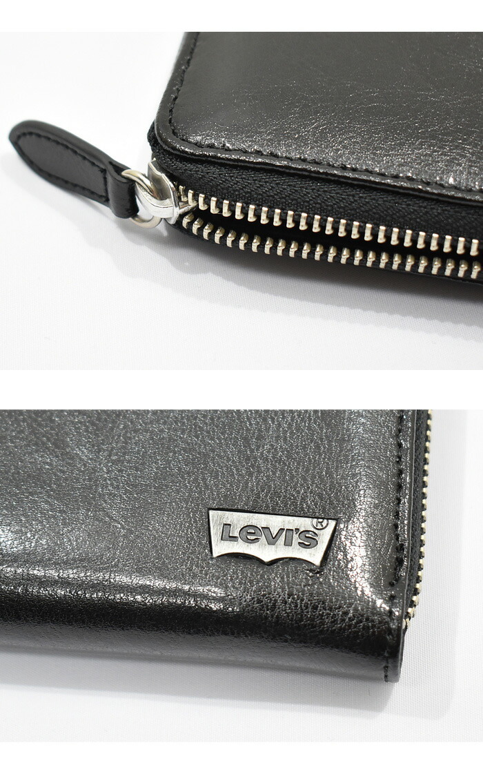 Levi's（リーバイス） 長財布 本革 ラウンドジップ レザー ウォレット