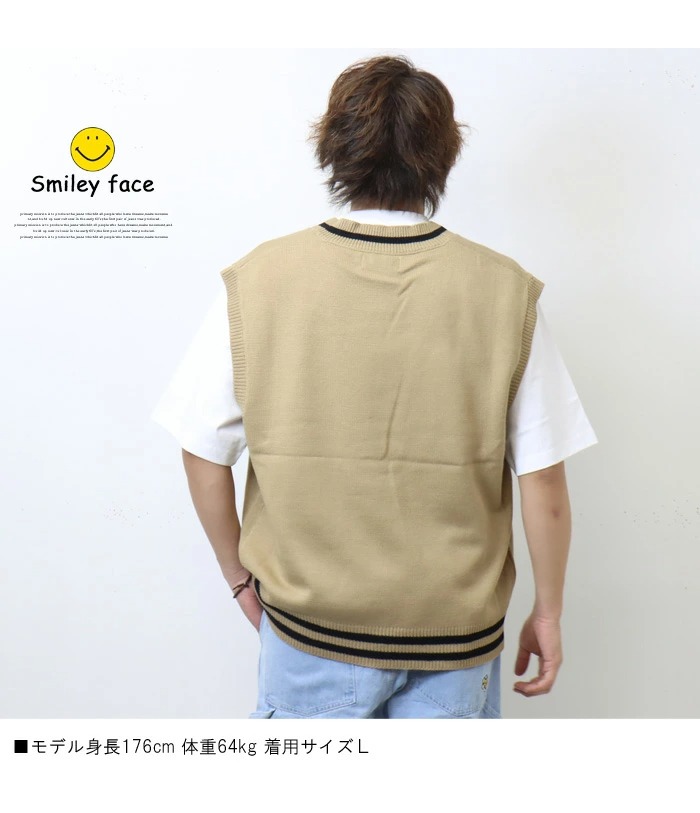 SMILEY FACE スマイリーフェイス チルデン ワッペン ニット