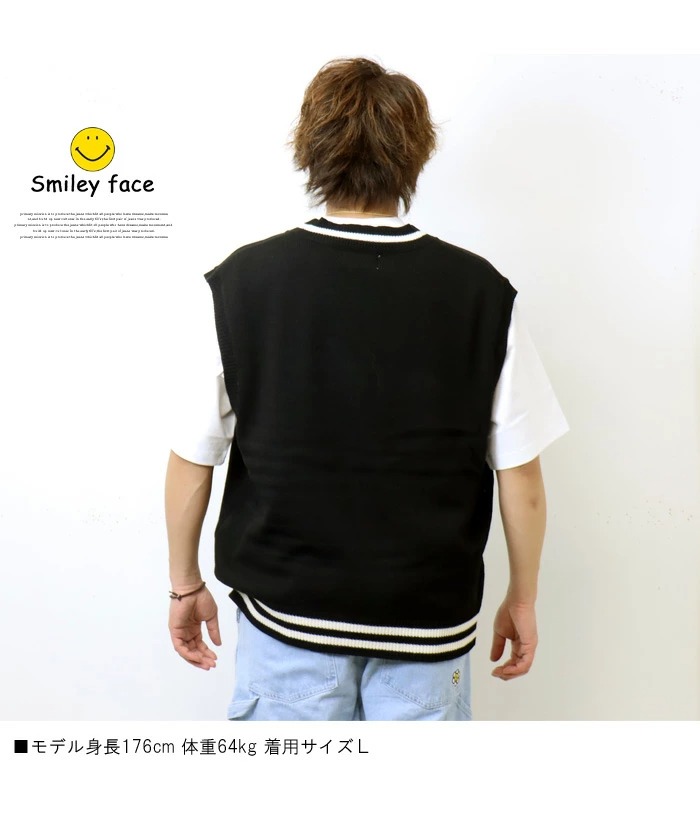 SMILEY FACE スマイリーフェイス チルデン ワッペン ニット