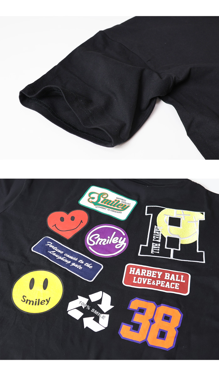 SMILEY FACE スマイリーフェイス ワッペンスマイル 半袖Tシャツ SMILEY FACE スマイリーフェイス ワッペンスマイル 半袖Tシャツ