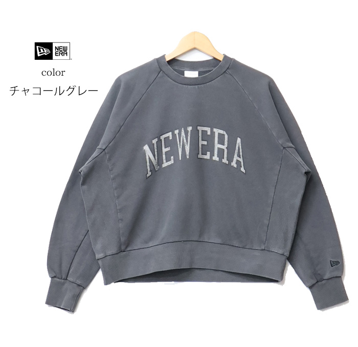 美品☆NEW ERA クルーネックセーター ロゴデザイン グレー LLサイズ NEW ERA（ニューエラ） レディース Women's クルーネックスウェット