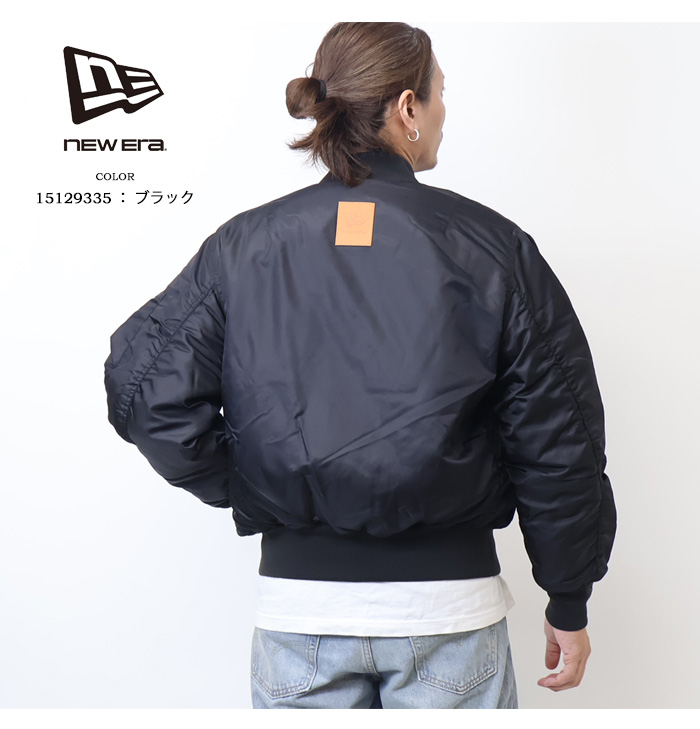 NEW ERA（ニューエラ） ナイロン ボンバージャケット レザーパッチ MA