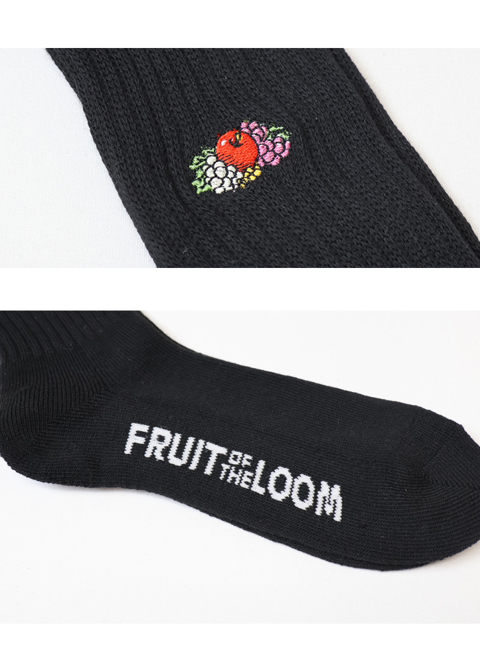 FRUIT OF THE LOOM フルーツオブザルーム 3P ソックス ロゴ刺繍