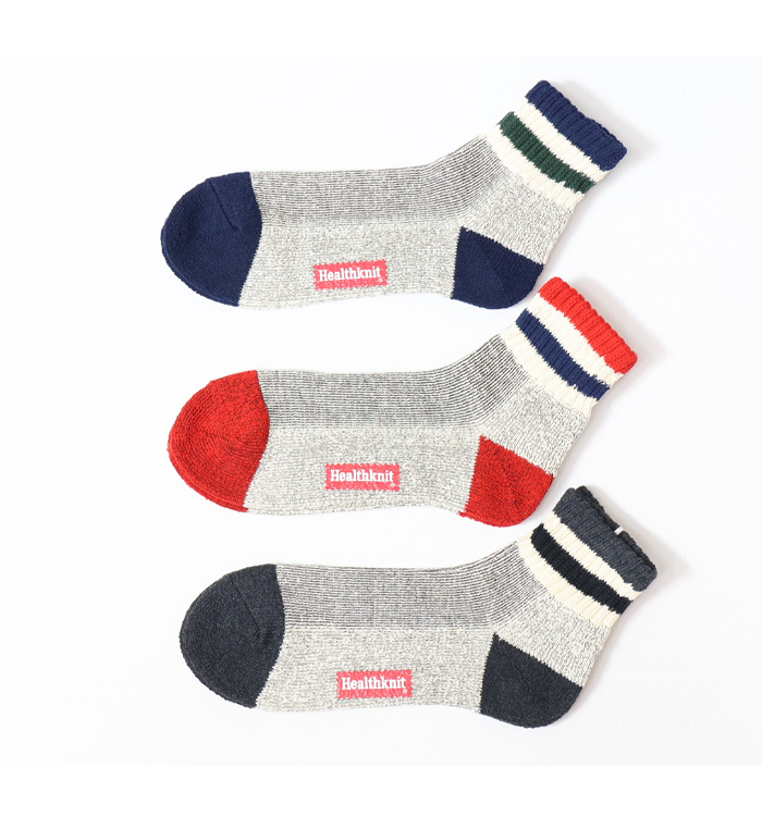 人気海外ブランドアイテム｜ファッション通販 Healthknit ヘルスニット 3P ソックス シンカー2面ライン その他