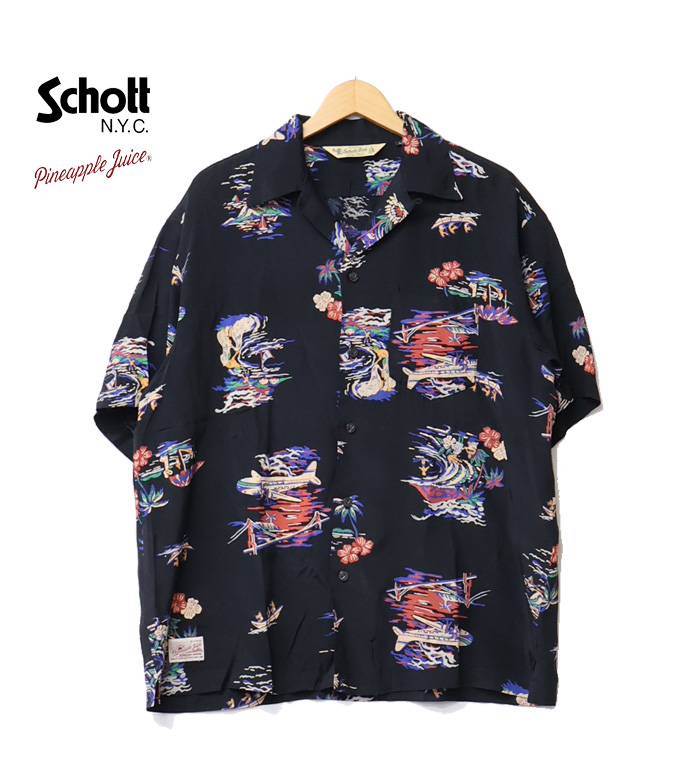 Schott N.Y.C ショット パイナップルジュース レーヨンシャツ