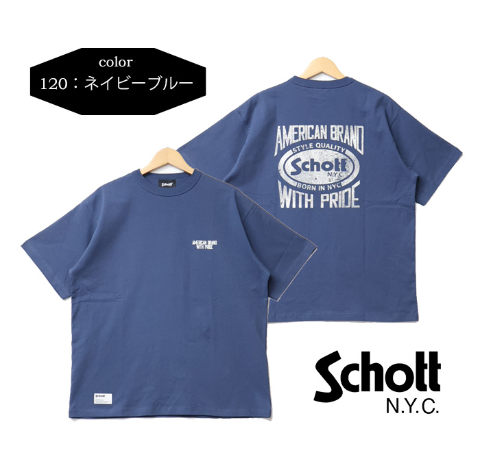 Schott N.Y.C ショット プリント 半袖Tシャツ アメリカンブランド 