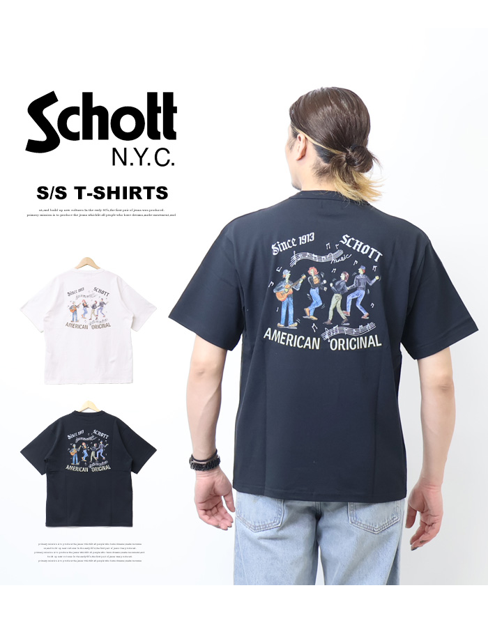 Schott N.Y.C（ショット） Schott プリント 半袖Tシャツ セッション 半