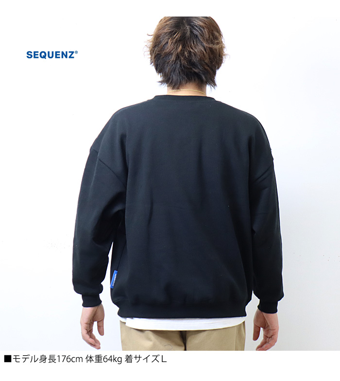 SEQUENZ シークエンズ バブルロゴ ファイヤー 刺繍 スウェットシャツ
