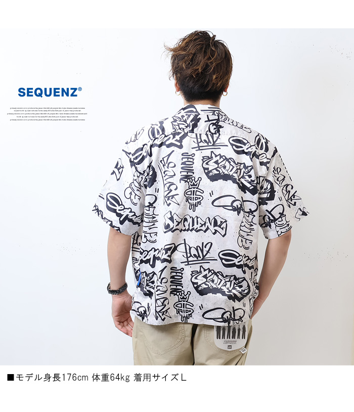 Prosperity Sequence SEQUENZ シークエンズ 総柄 プリント 半袖 開襟