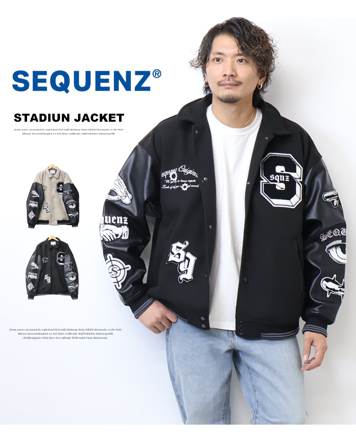 SEQUENZ シークエンズ 衿付き スタジャン ブルゾン アウター